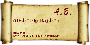 Alföldy Baján névjegykártya